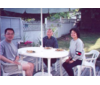 Jun Shong with Robert (son) and Shelley (daughter) at a family barbeque - 2001.